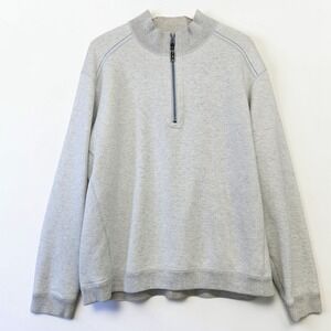 Tommy Bahama Flipshore Reversible Quarter Zip Pullover Mens Large Gray Mock Neck
